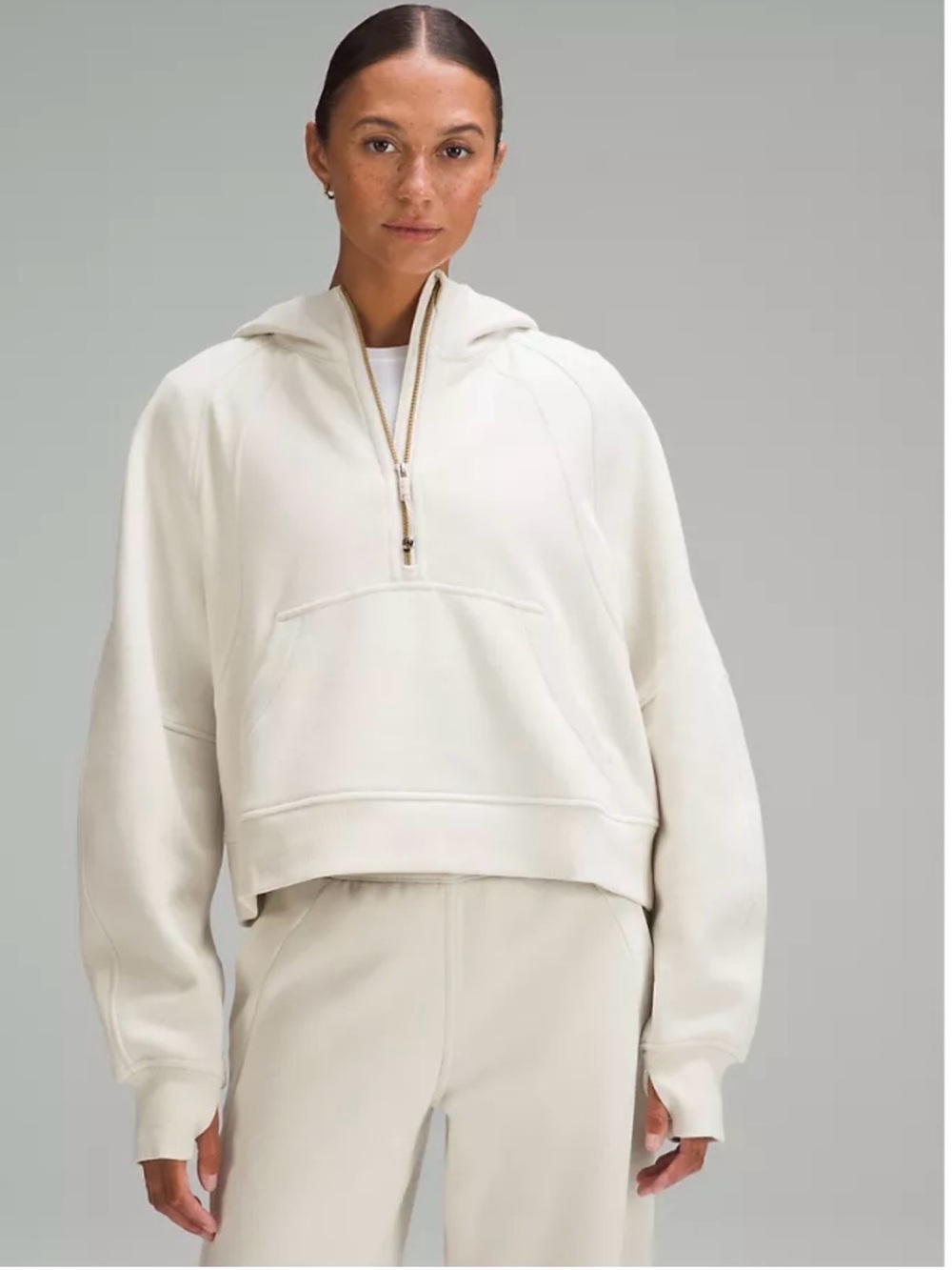 Lululemon Lunar New Year Scuba
Oversized Half-Zip Hoodie, Colour Bone, Size XS/S